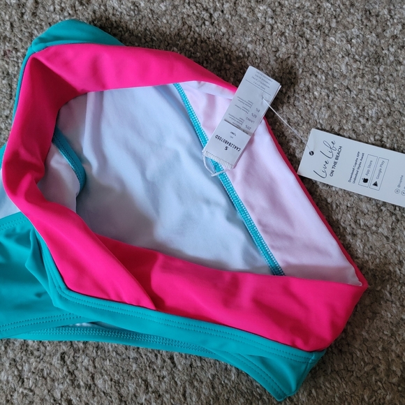 Cupshe Aqua and Pink Underwire Bikini Set Large Top / Small Bottom - Picture 10 of 12
